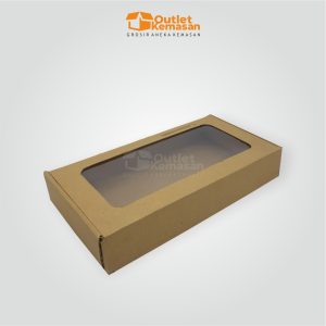 Corrugated Window 31,5x15x5cm kraft coklat