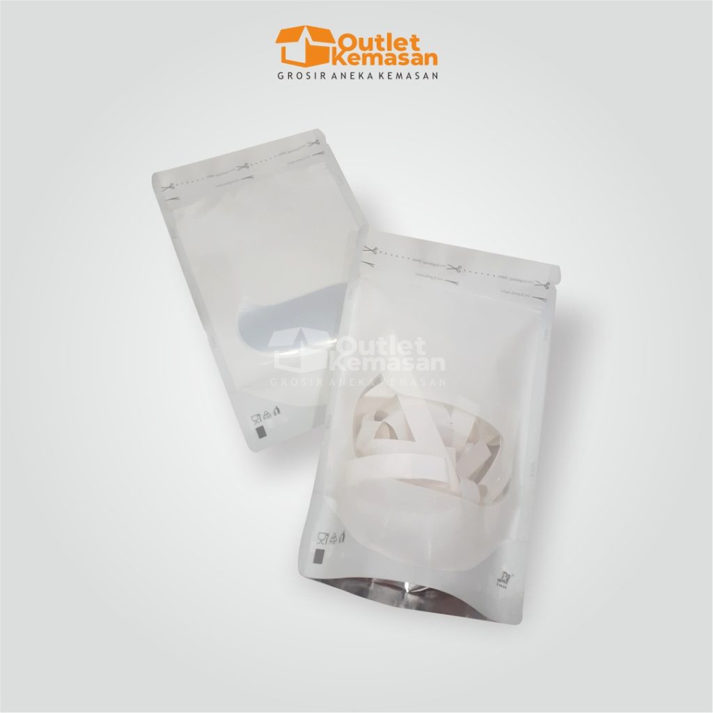 Standing Pouch Window Standing Pouch Putih Window 500gr - Outlet Kemasan